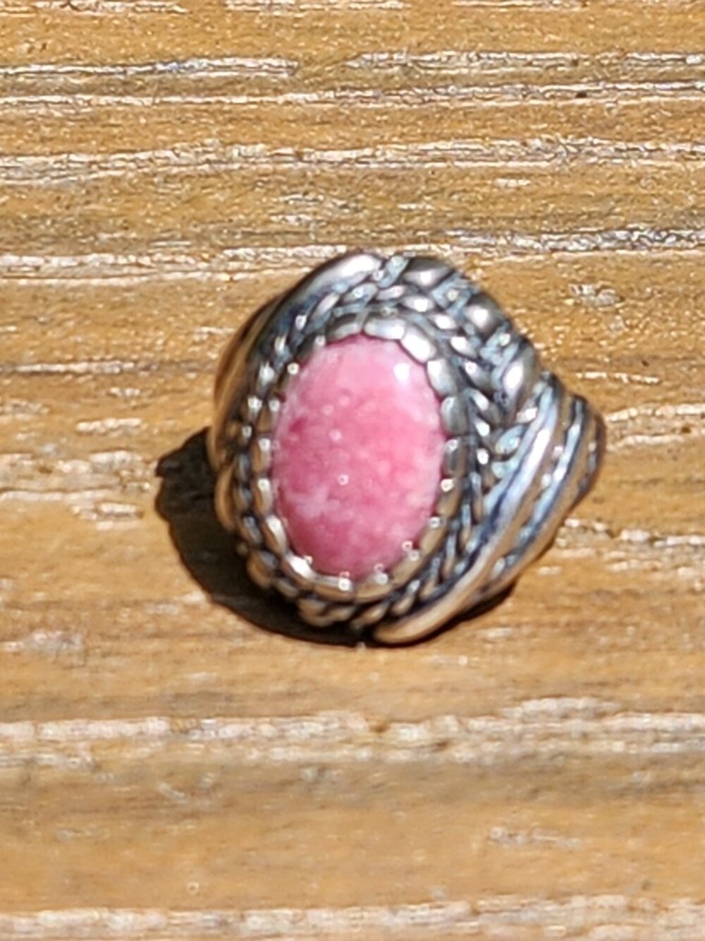 Carolyn Pollack Sterling Silver PINK RHODOCHROSITE STONE RING, size 8 - Picture 12 of 14
